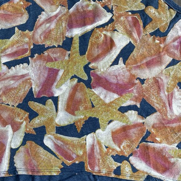 Chaser Sz Small  Womens Tank‎ Top SeaShell Star Fish Sleeveless Shirt - Picture 3 of 9